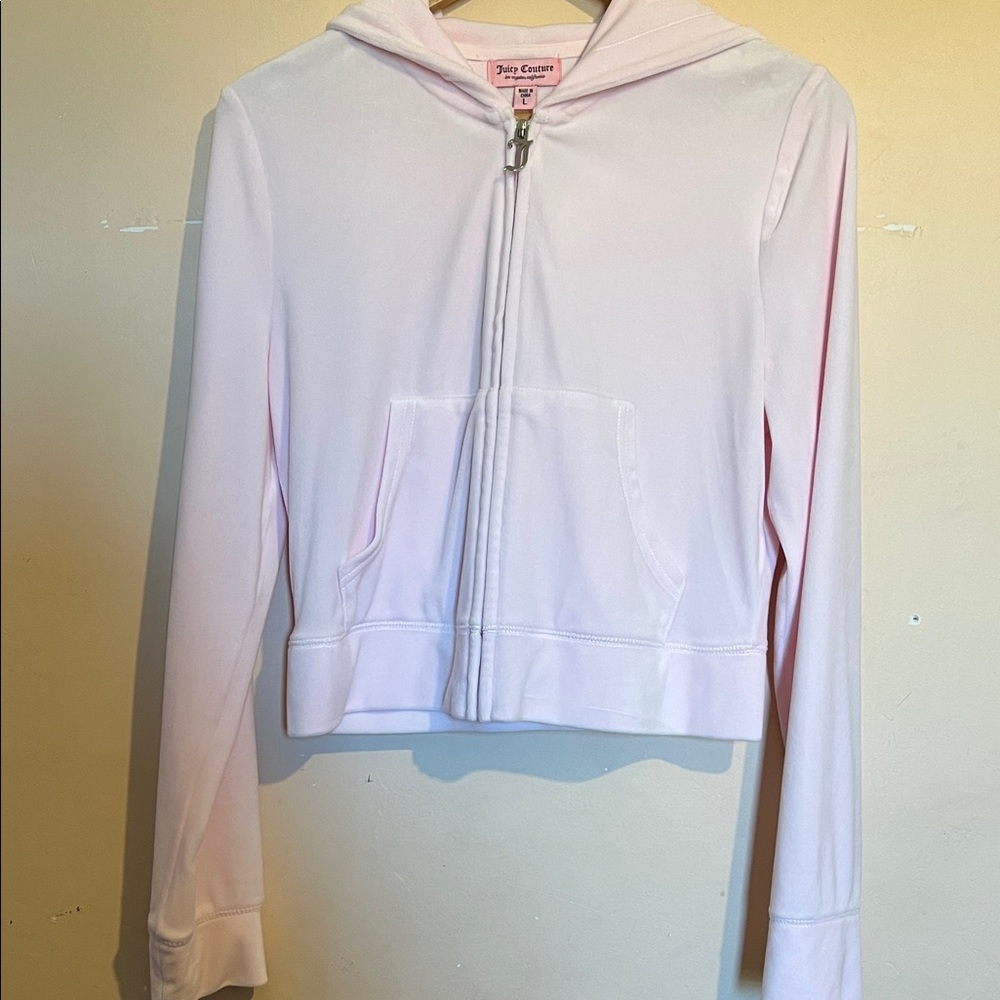 Juicy Couture OG Soft Pink bling Hoodie size Large - Picture 4 of 5